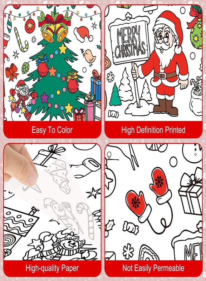 Litmitfu Giant Christmas Coloring Poster - Large Merry Christmas Coloring Tablecloth for Kids, Jumbo Xmas Paper Coloring Table Cloth Banner Activities Games Party Favors Crafts,30 x 72 Inch - Image 5
